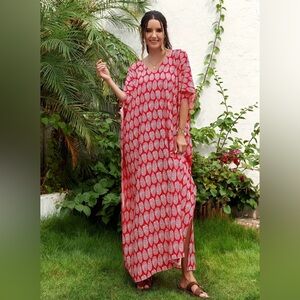 V-Neck Dolman Sleeve Maxi Dress